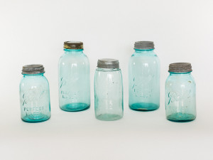 blue mason jars