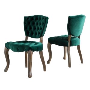 green velvet chairs