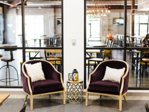 purple lounge chairs