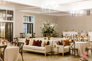 linen sofas in ballroom